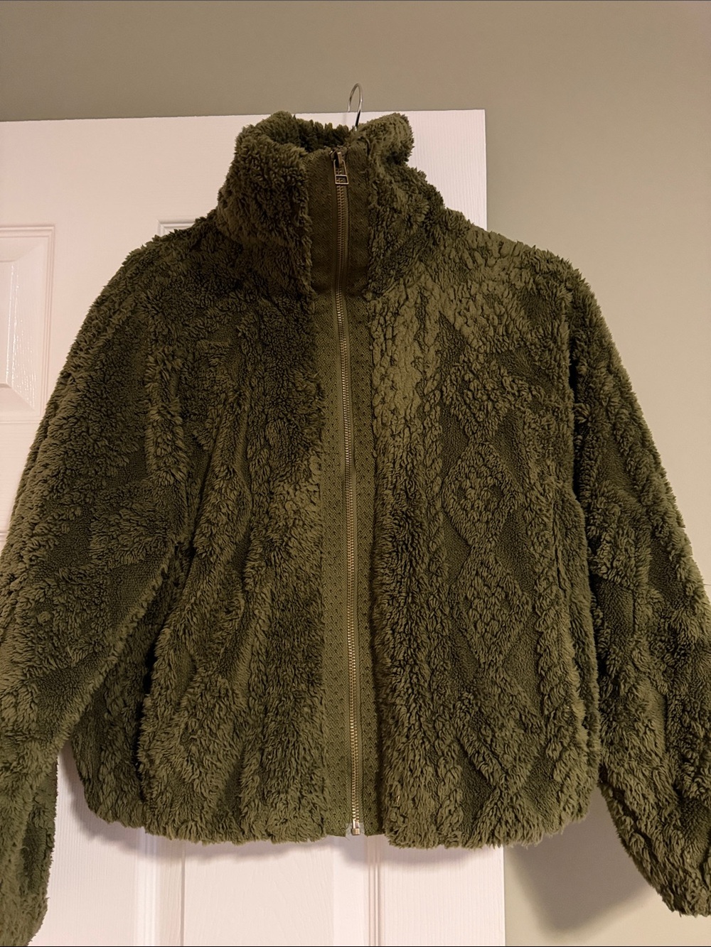 Pilcro Olive Green Cable Fuzzy Jacket - Picture 5 of 5
